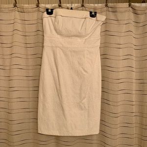 WHBM all white embroidered lace strapless dress